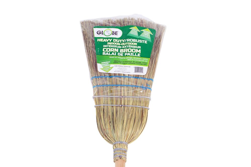 GLOBE Heavy-Duty Corn Broom, 2 Wire 2 String GLOBE Heavy-Duty Corn Broom, 2 Wire 2 String