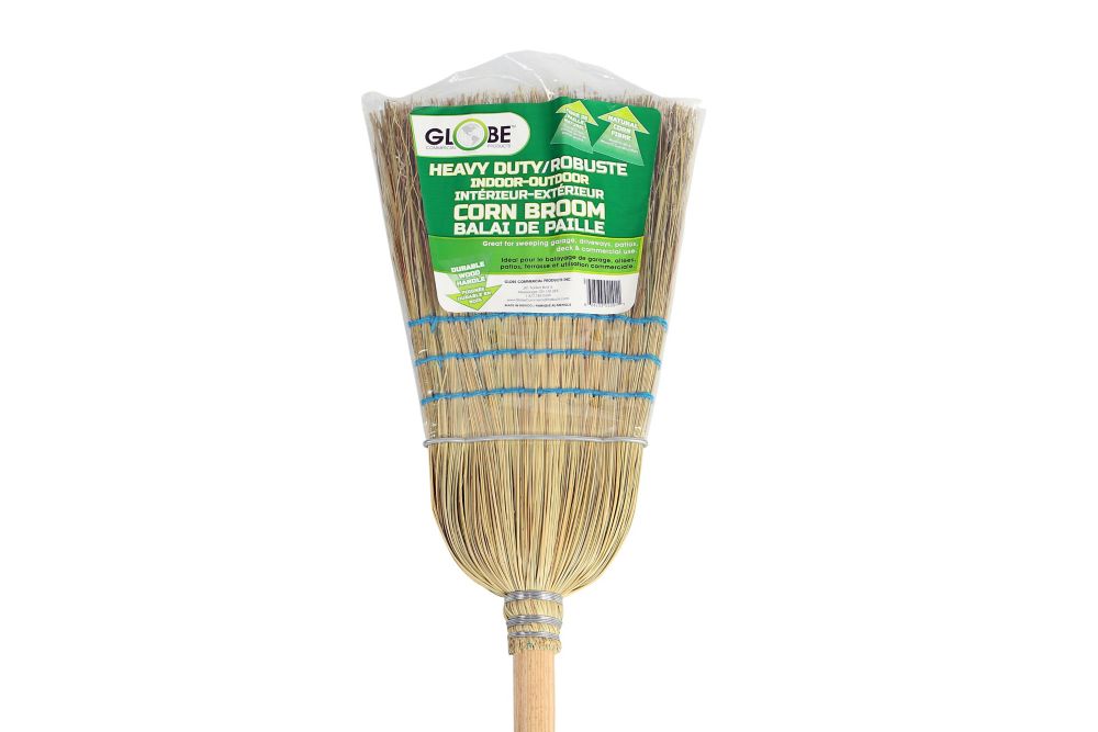 GLOBE Industrial Corn Broom, 1 Wire 3 String GLOBE Industrial Corn Broom, 1 Wire 3 String