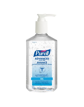 Purell® 3770-12-CAN00 Advanced Hand Sanitizer Gel Pump, Clear Liquid, 354 mL, 12 Bottles/Case - [DefendUse.com] - 3770-12-CAN00 