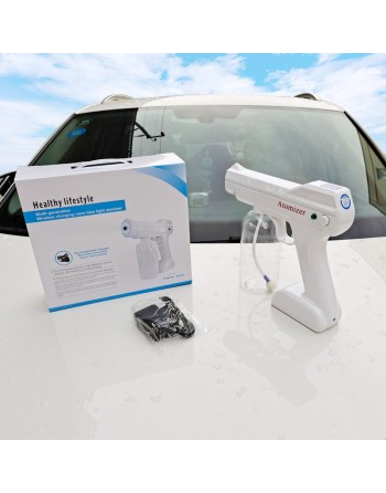 Rechargeable Blue Light Nanotechnology Cold-Spray Gun Atomizing Disinfection Sprayer, Wireless Spray Machine 800 mL - [DefendUse
