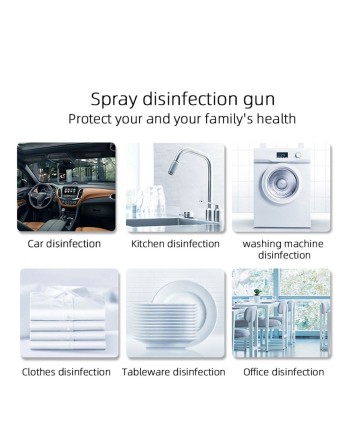 Rechargeable Blue Light Nanotechnology Cold-Spray Gun Atomizing Disinfection Sprayer, Wireless Spray Machine 800 mL - [DefendUse