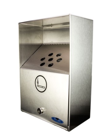 FROST 909 Smoking Receptacles, Wall-Mount, Stainless Steel, 3.3 Litres Capacity, 13-1/2" Height - [DefendUse.com] - 909 - Frost 