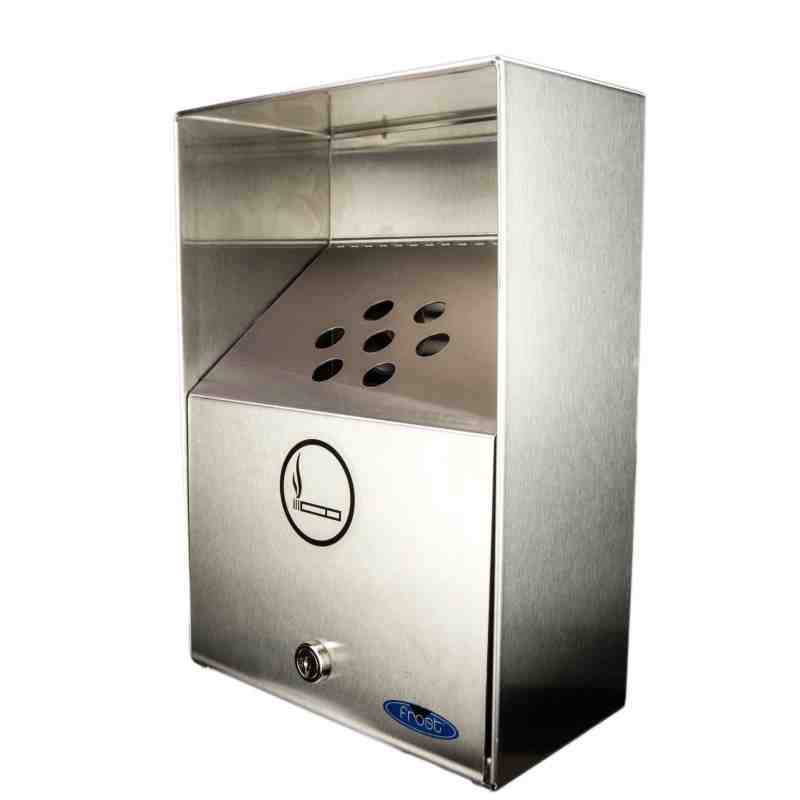 FROST 909 Smoking Receptacles, Wall-Mount, Stainless Steel, 3.3 Litres Capacity, 13-1/2" Height - [DefendUse.com] - 909 - Frost 