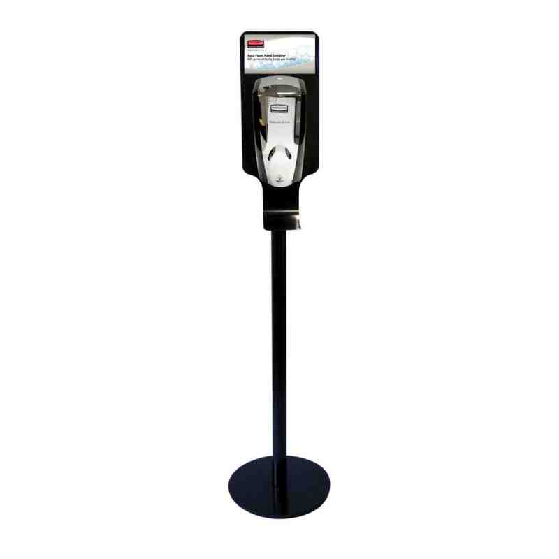 Rubbermaid FG750824 Hand Sanitizing Station - Metal Stand, Black Dispenser not included - [DefendUse.com] - FG750824 - Sanitizin