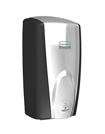 Rubbermaid FG750411 1100 ml Touch Free Wall Mount AutoFoam Sanitizer/Soap Dispenser, Black/Chrome - [DefendUse.com] - FG750411 -