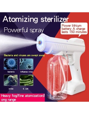 Rechargeable Blue Light Nanotechnology Cold-Spray Gun Atomizing Disinfection Sprayer, Wireless Spray Machine 800 mL - [DefendUse