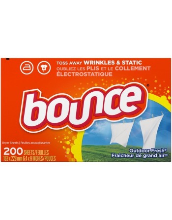 Bounce 37000-30420 Sheet Fabric Softener Outdoor Fresh, Case of 6/200ct - [DefendUse.com] - 37000-30420 - Laundry Dryer Sheets