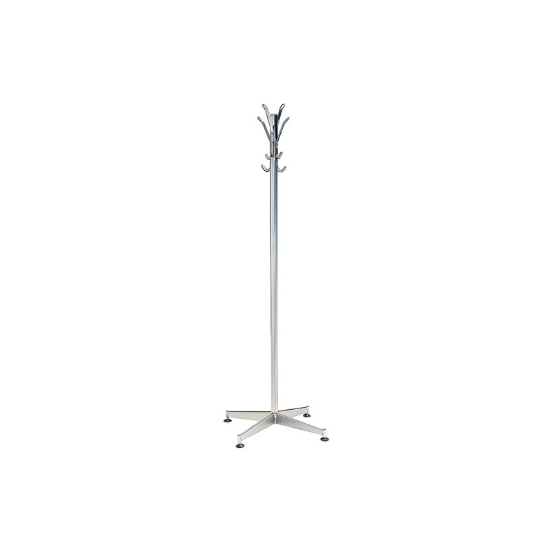 OFFICES TO GO  Coat Tree Overall Height: 60" Frame Material: Steel Colour: Chrome No. of Hooks: 8 - [Cleaning Supplies Canada Di