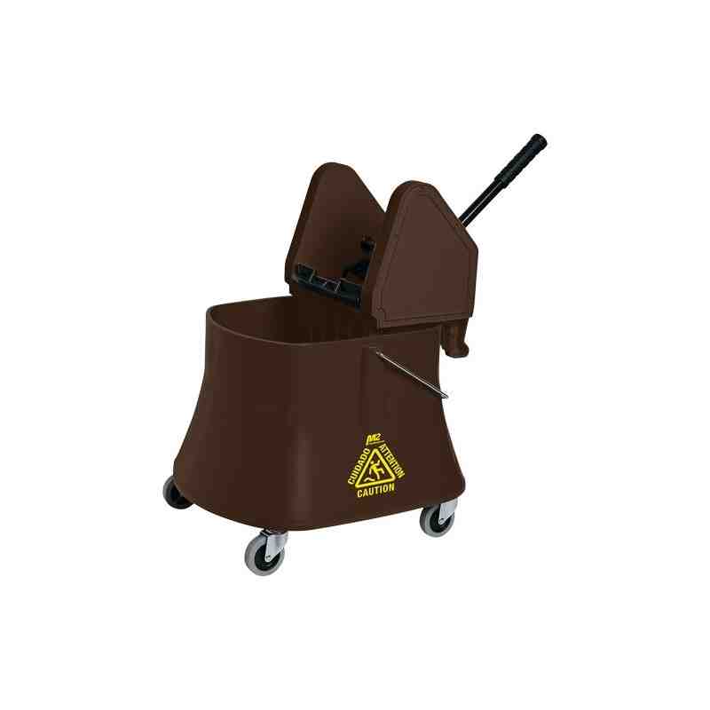 M2 PROFESSIONAL  Champ™ Bucket & Wringer Combo, Down Press, 10 US Gal.(40 Quart), Brown - [DefendUse.com] - BW-D1232-40-BR - Mop