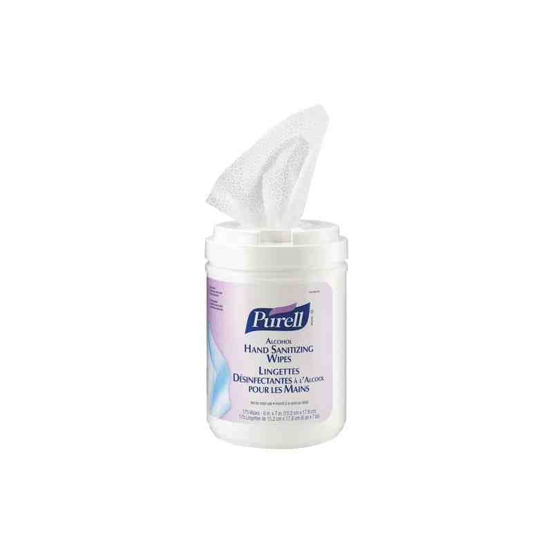 PURELL 9031-06-CAN00 Alcohol Hand Sanitizing Wipes, Canister Qty/Canister: 175 Wipes, Case of 6 - [DefendUse.com] - 9031-06-CAN0
