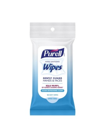 PURELL 9136-24-CAN Hand Sanitizing Wipes, Packet Wipes/Pack: 10 Wipes, Case of 24 - [DefendUse.com] - 9136-24-CAN - Purell Hand 