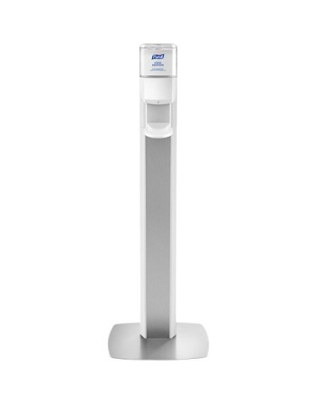 Purell® MESSENGER™ ES8 Silver Panel Floor Stand with Dispenser, White/Siver - [Cleaning Supplies Canada Discounts] - 7308-DS-SLV
