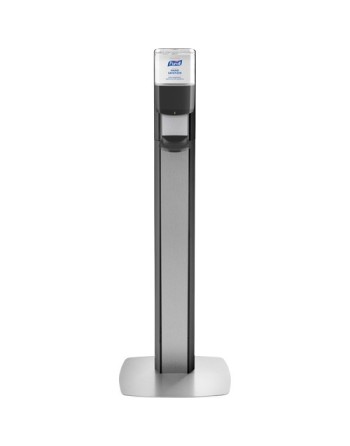 Purell® 7318-DS-SLV MESSENGER™ ES8 Silver Panel Floor Stand with Dispenser, Graphite/Silver - [DefendUse.com] - 7318-DS-SLV - Pu