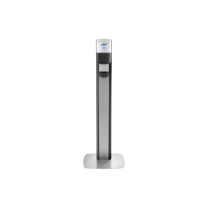Purell® 7318-DS-SLV MESSENGER™ ES8 Silver Panel Floor Stand with Dispenser, Graphite/Silver - [DefendUse.com] - 7318-DS-SLV - Pu