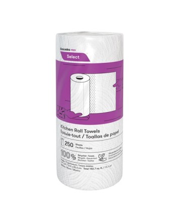 CASCADES  Pro Select™ Kitchen Towel Roll Sheet Width: 8" Ply: 2 Sheets/Roll: 250 Sheet Length: 11" 12 Rolls/Case - [Cleaning Sup