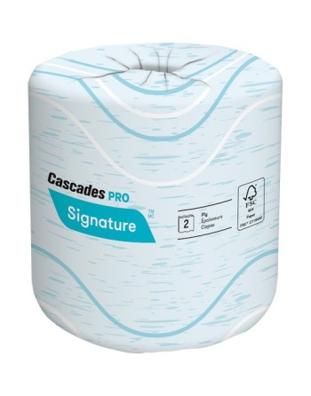 CASCADES  Pro Signature™ Toilet Paper, 2 Ply, 400 Sheets/Roll, 133' Length, White, Cs/48 - [DefendUse.com] - B625 - Cascades Tis