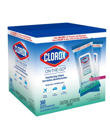CLOROX ON-THE-GO Meadow Fresh Sanitizing Towels, Pouch of 15,  Case: 48 x 15ct - [DefendUse.com] - 55796 - Clorox® On-The-Go