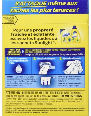 Sunlight® HE Ultra Powder Laundry Detergent, Morning Fresh, 40 Wash Loads 2.2 Kg, Case of 4 Boxes - [DefendUse.com] - CB450036 -