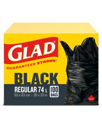 Glad Easy-Tie Garbage Bags Regular, Case of 4x100ct