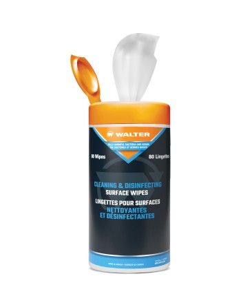 WALTER 53G055 Disinfectant Cleaner Degreaser Surface Wipes, 12" x 5.5", 80 Count - [DefendUse.com] - 53G055 - Household Disinfec