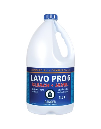 LAVO 044015 Professional Liquid Bleach, 6%, Sodium Hypochlorite, Jug, 3.6 L, Case of 6 - [DefendUse.com] - 044015 - Lavo Bleach