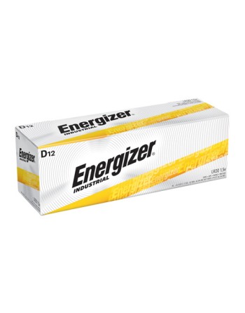 Alkaline Industrial Batteries, D, 1.5 V Box of 12