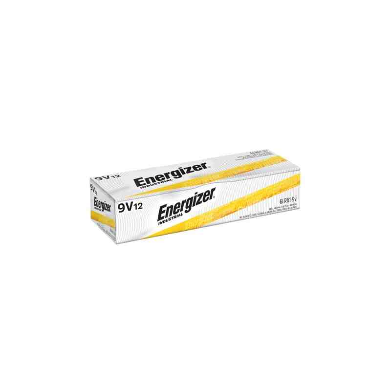 Alkaline Industrial Batteries, 9 V Box of 12