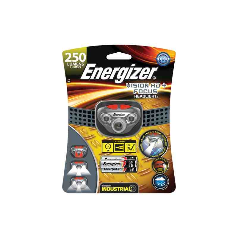 HD Vision Industrial Headlamp, LED, 250 Lumens, 6 Hrs. Run Time, AAA Batteries