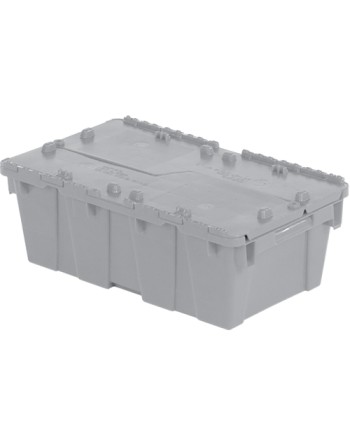 Flipak® Polyethylene Plastic (PE) Distribution Containers, 19.7" x 11.8" x 7.3", Grey