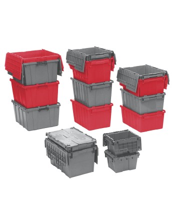 Flipak® Polyethylene Plastic (PE) Distribution Containers, 23.5" x 15.7" x 13", Grey