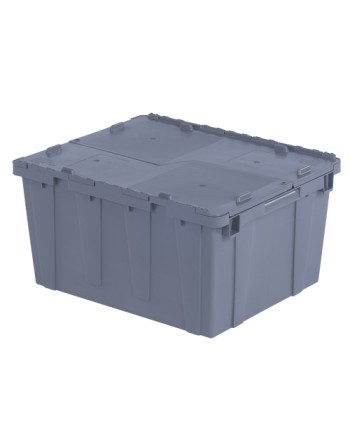 Flipak® Polyethylene Plastic (PE) Distribution Containers, 23.9" x 19.6" x 12.6", Grey