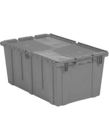 Flipak® Polyethylene Plastic (PE) Distribution Containers, 26.9" x 16.9" x 12.1", Grey