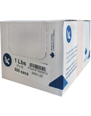 SR Series Food Packaging Bulk Pound Bags, Open Top, 13-1/2" x 5", 0.85 mil Box of 500