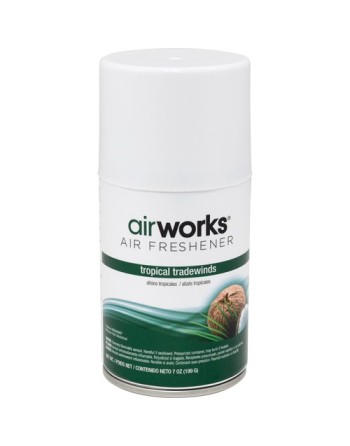 HOSPECO 07908 AirWorks Metered Air Fresheners, Tropical Tradewinds, Aerosol Can, Case of 12 - [DefendUse.com] - 07908 - Air Fres