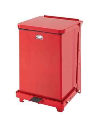 Rubbermaid FGST24EPLRD 24-gal Square Plastic Step Trash Can, 15"L x 15"W x 30"H, Red - [DefendUse.com] - FGST7EPLRD - Defender S