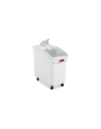 Rubbermaid FG9G5700WHT ProSave 6.3 Gallon / 100 Cup White Shelf Ingredient  Storage Bin with Sliding Lid & Scoop