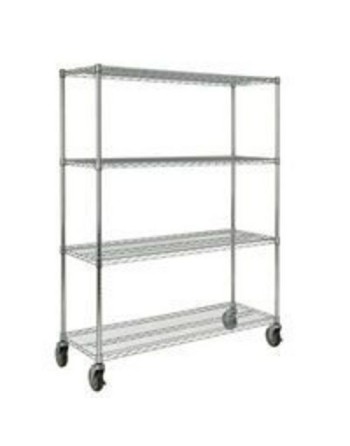 Rubbermaid® FG9G8000CHRM Mobile Rack - 18" L x 50" W x 67.2" H - [Cleaning Supplies Canada Discounts] - FG9G8000CHRM - [DefendUs
