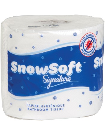 SUNSET CONVERTING CORPORATION Snow Soft® Premium Toilet Paper, 2 Ply, 600 Sheets/Roll, 145' Length, White, Case of 24 - [DefendU