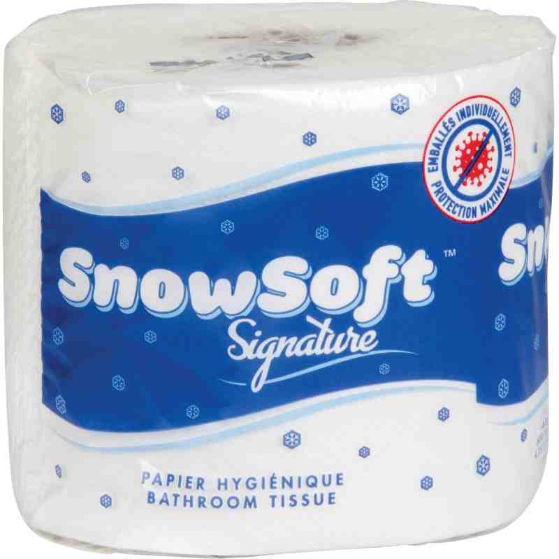 SUNSET CONVERTING CORPORATION Snow Soft® Premium Toilet Paper, 2 Ply, 600 Sheets/Roll, 145' Length, White, Case of 24 - [DefendU