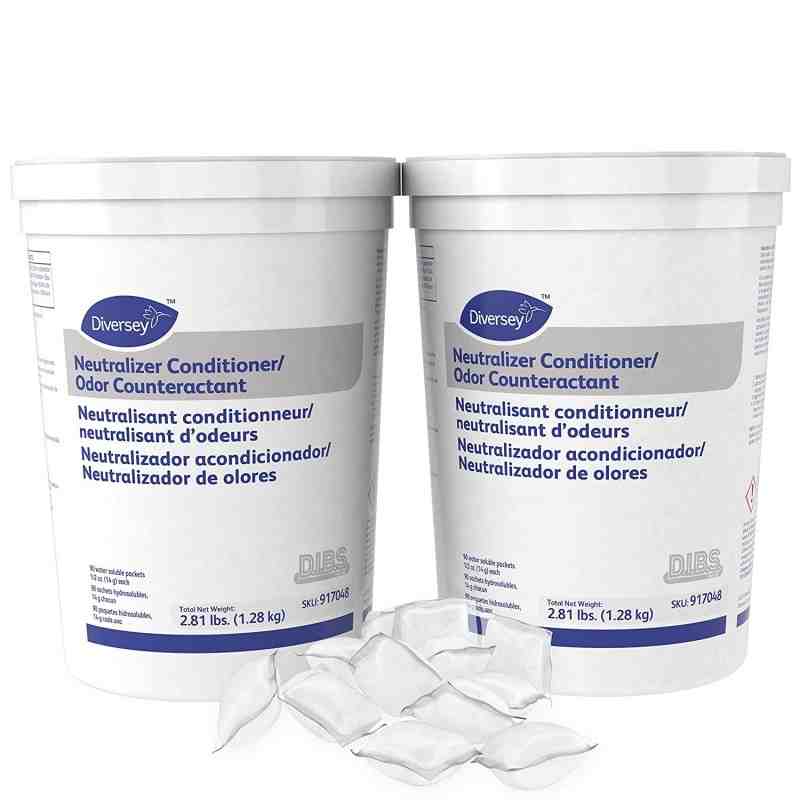 Diversey 917048 Neutralizer/Conditioner Odor Counteractant, 2 x 90 Water Soluble Packets, 5 oz. Each (Pack of 2) - [DefendUse.co