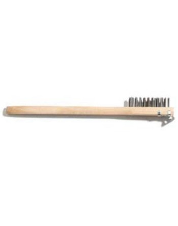20" HD Long-Hdl BBQ Brush w/Scraper-SS Wire - [Cleaning Supplies Canada Discounts] - CHEF704 - [DefendUse.com]