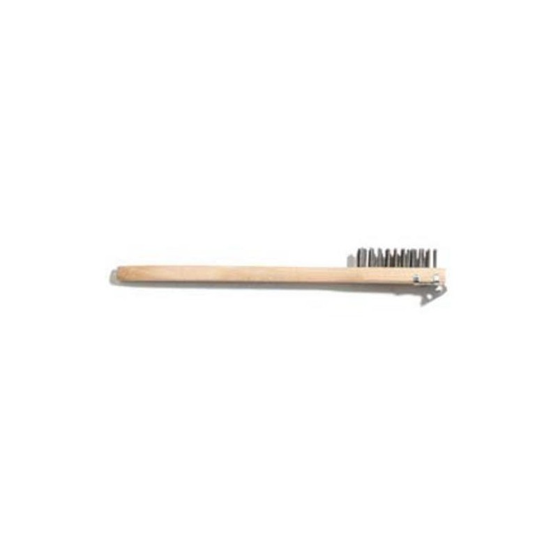 20" HD Long-Hdl BBQ Brush w/Scraper-SS Wire - [Cleaning Supplies Canada Discounts] - CHEF704 - [DefendUse.com]
