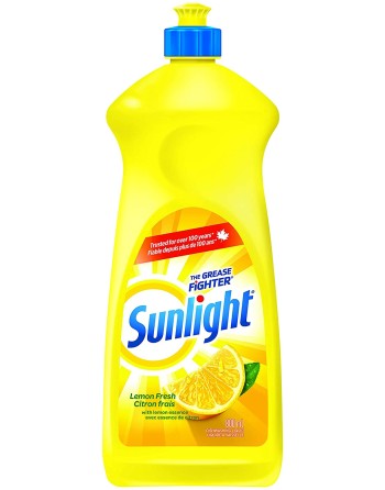 Sunlight 2458283 Sunlight Standard Dishwashing Liquid, Lemon Fresh, 800mL, Yellow, 8/cs - 1