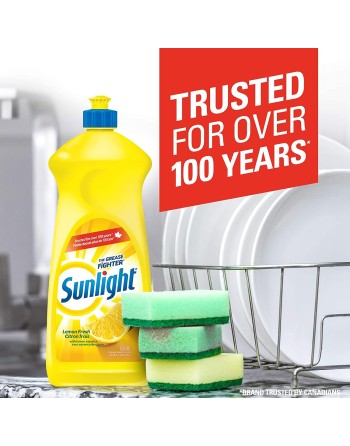Sunlight 2458283 Sunlight Standard Dishwashing Liquid, Lemon Fresh, 800mL, Yellow, 8/cs - 2