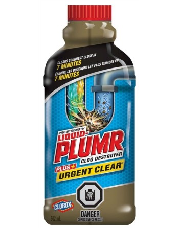 CLOROX 01368 Liquid Plumr, Urgent Clear, Drain Opener, Case of 6/502ml - [DefendUse.com] - 01368 - Clorox® Bathroom 
