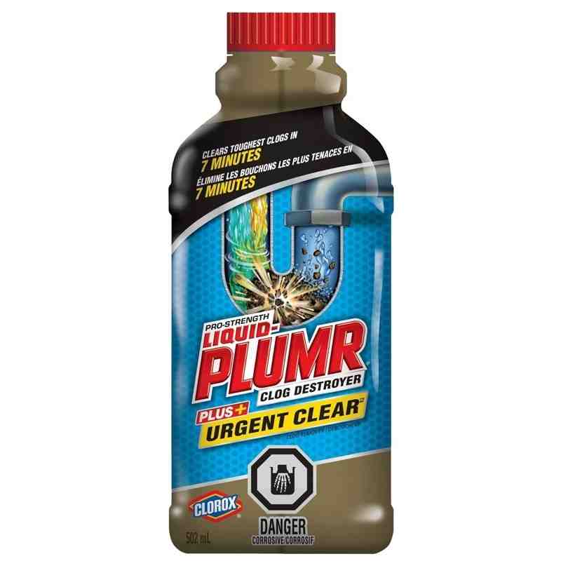 CLOROX 01368 Liquid Plumr, Urgent Clear, Drain Opener, Case of 6/502ml - [DefendUse.com] - 01368 - Clorox® Bathroom 