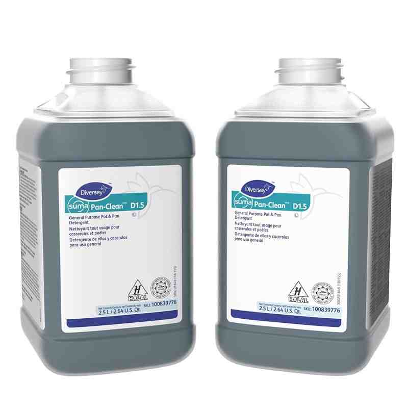 Diversey Suma 100839776 Pan-Clean General Purpose Pot and Pan Detergent, D1.5, 2 x 84.5 oz./2.5 L (Pack of 2) - [DefendUse.com] 