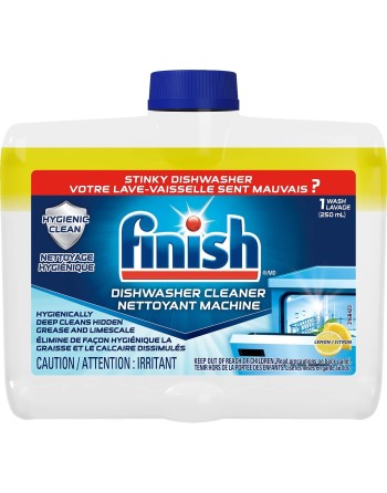 Finish Dual Action Dishwasher Cleaner, Lemon, 250 ml, Fight Grease & Limescale, Case/8 - 2
