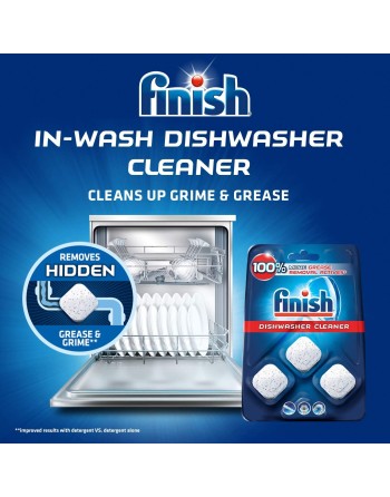 Finish In-Wash Dishwasher Cleaner: Clean Hidden Grease & Grime, 3ct, Case of 8/3ct - 5