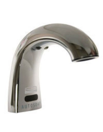 Rubbermaid FG402241 Commercial One-Shot Touch-Free Automatic Liquid Soap Dispenser, Low Profile, Chrome - [Cleaning Supplies Can